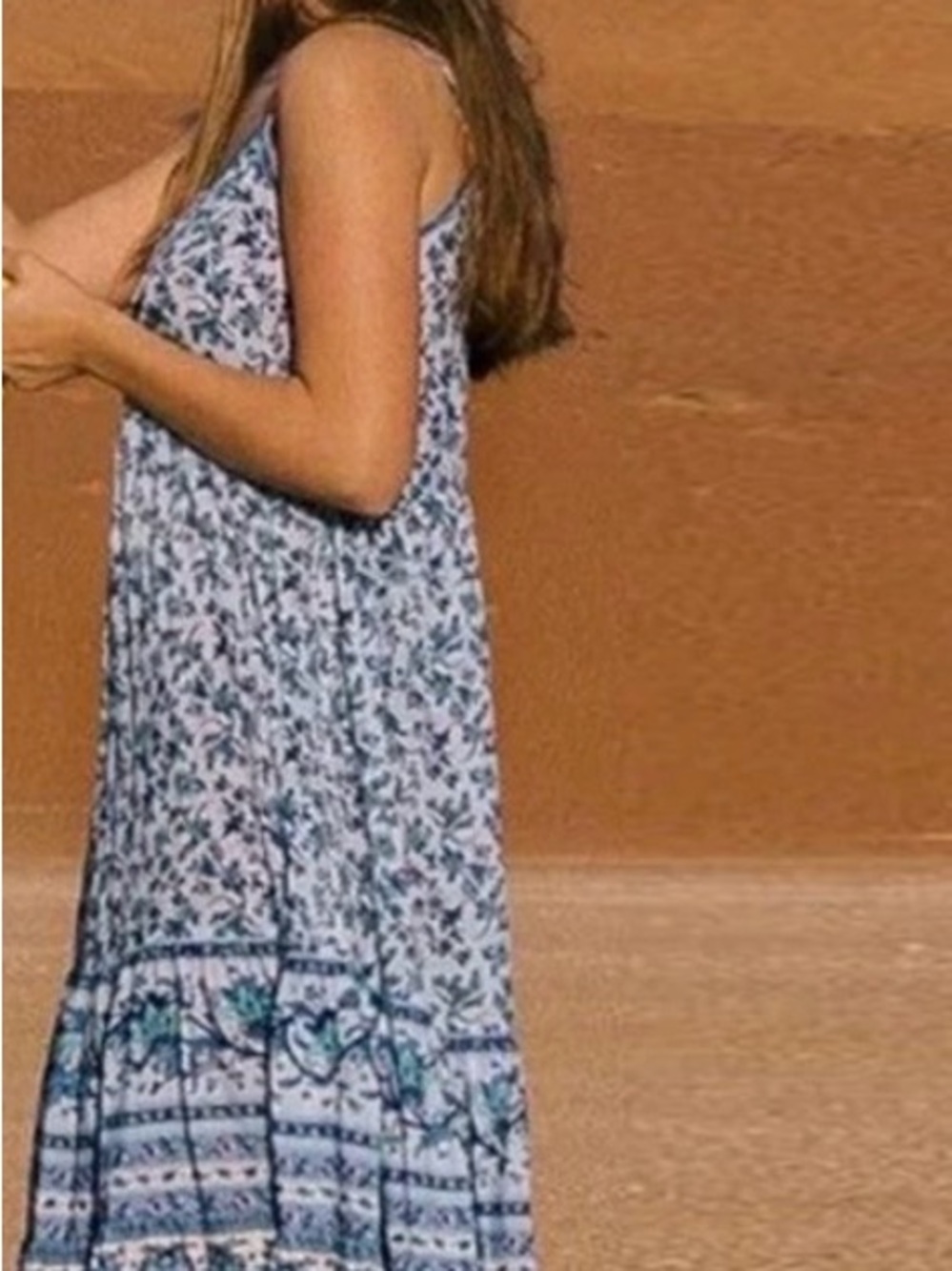 Isaac Mizrahi Blue and White Floral Maxi Dress